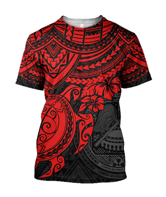 American Samoa Polynesian Hoodie Red Turtle JJ300102 PL - Amaze Style™-Apparel