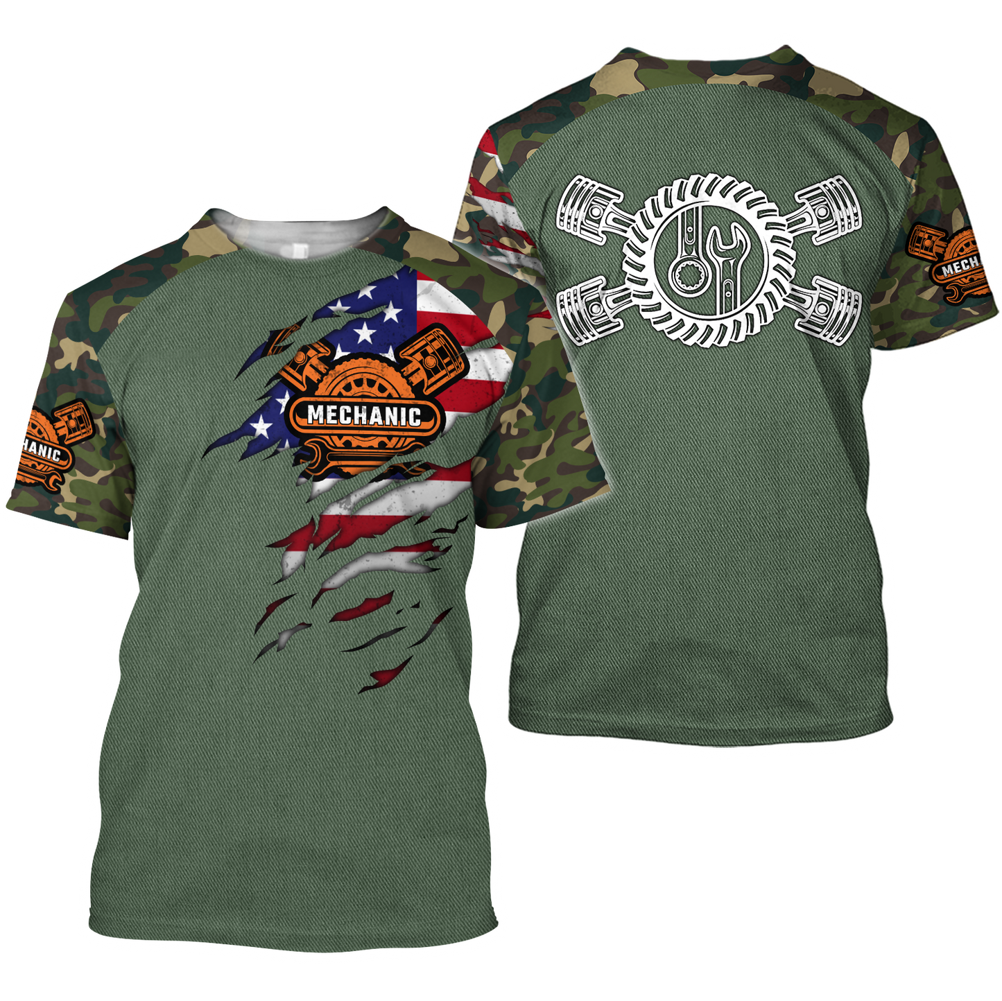 Mechanic Camo 3D All Over Printed Hoodie For Men and Women TN