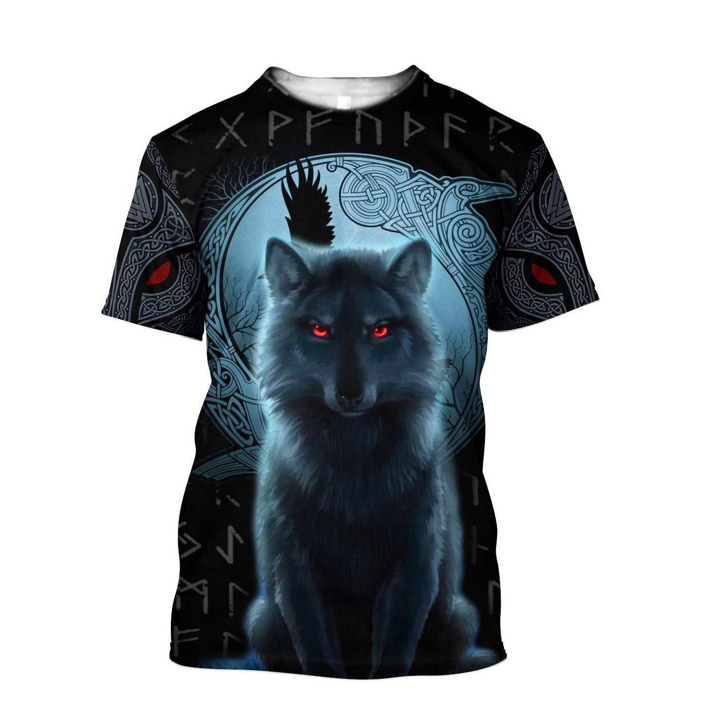 Fenrir Viking Wolf And Moon 3D Over Printed Hoodie for Men and Women-ML