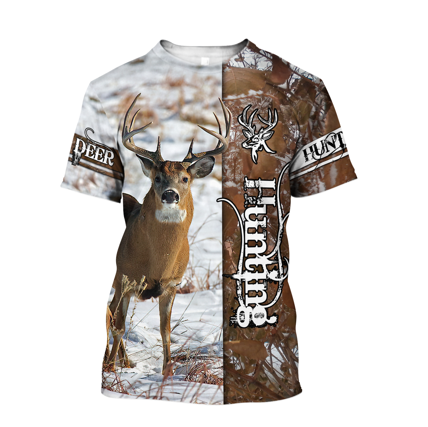 Premium Deer Hunting for Hunter Winter Camo 3D Printed Unisex Shirts