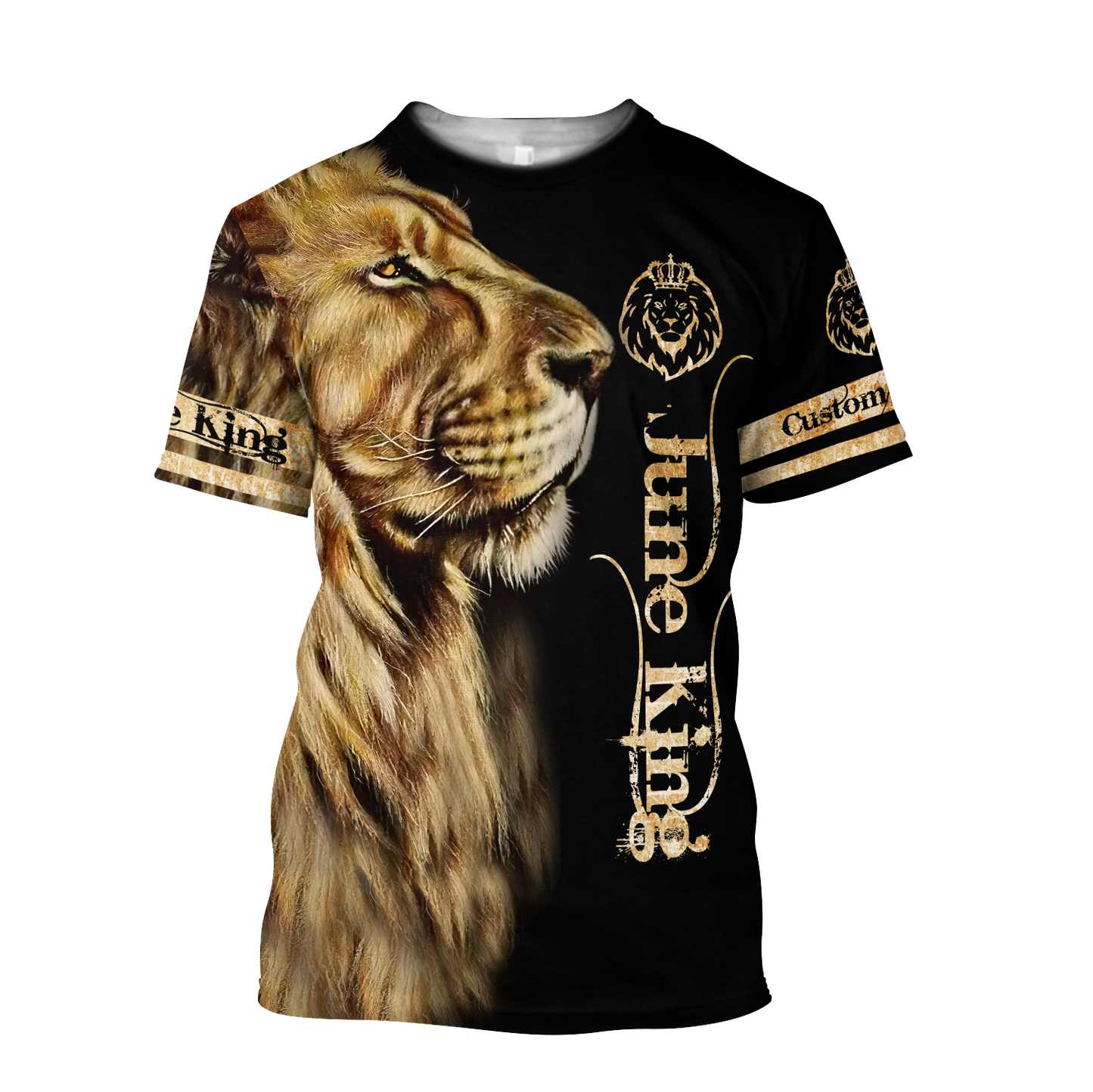 Custom Name June King Lion 3D All Over Printed Unisex Shirts