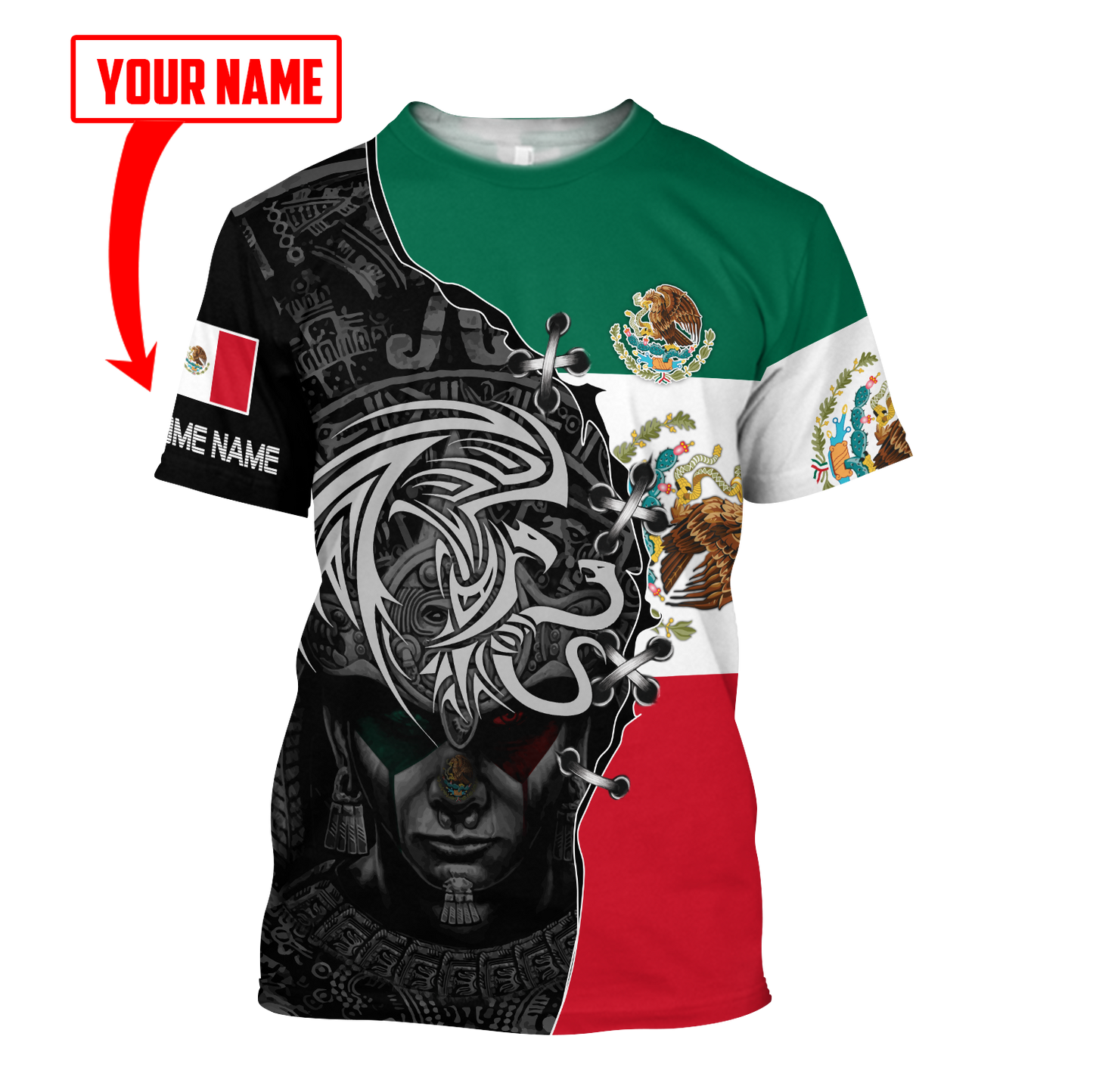 Persionalized Mexico Aztec 3D All Over Printed Shirts For Men and Women