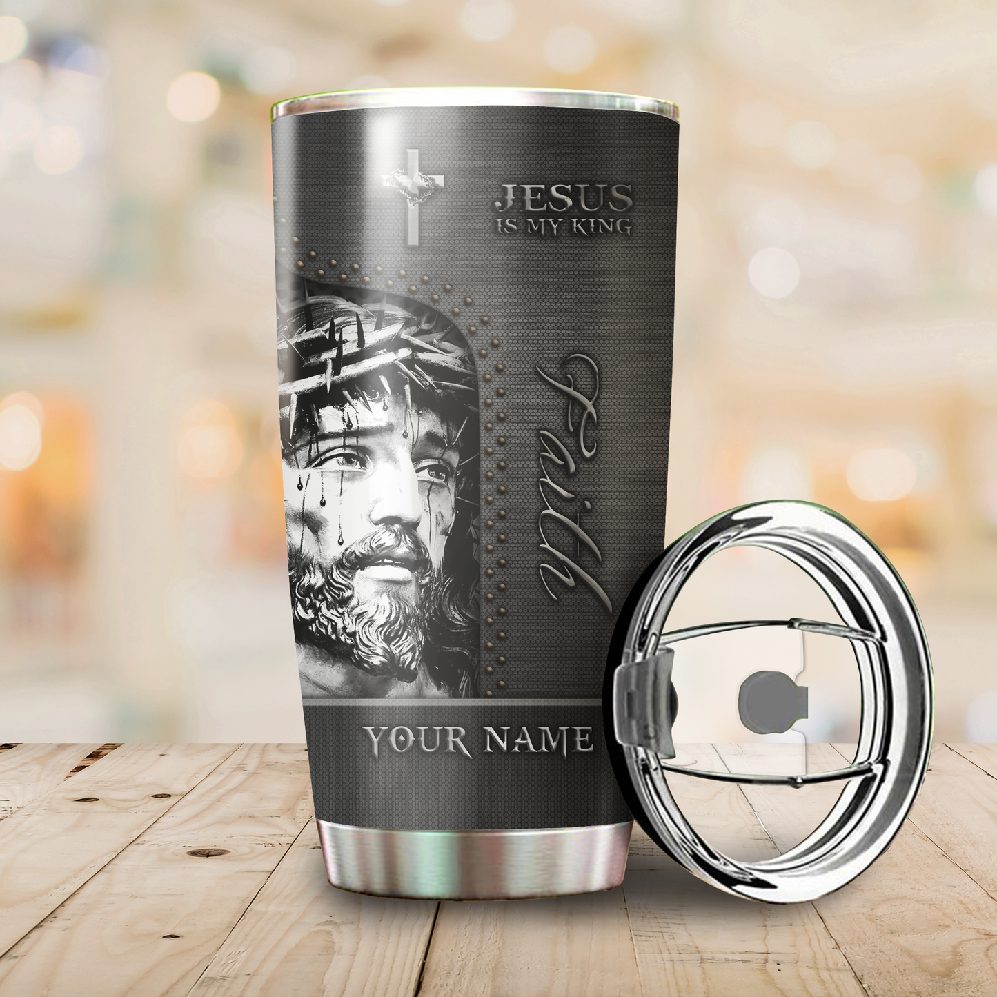 Personalized Name Jesus Stainless Steel Tumbler