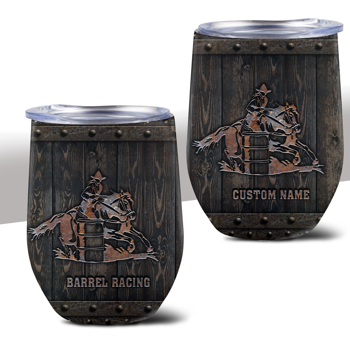 Personalized Name Rodeo Wine Tumbler Bull Riding