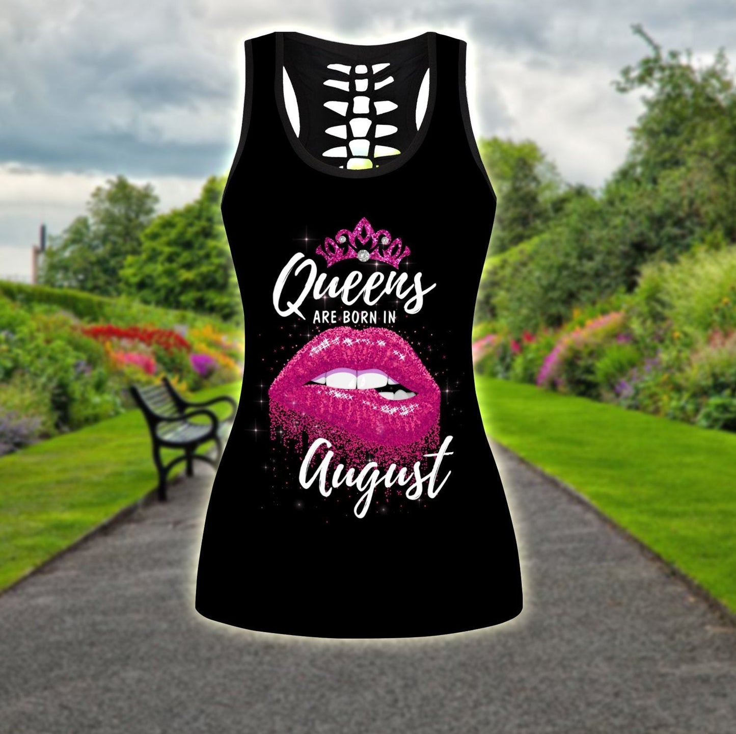 Queens are born in August Love rose combo legging+tank TR2505208S - Amaze Style™-Apparel