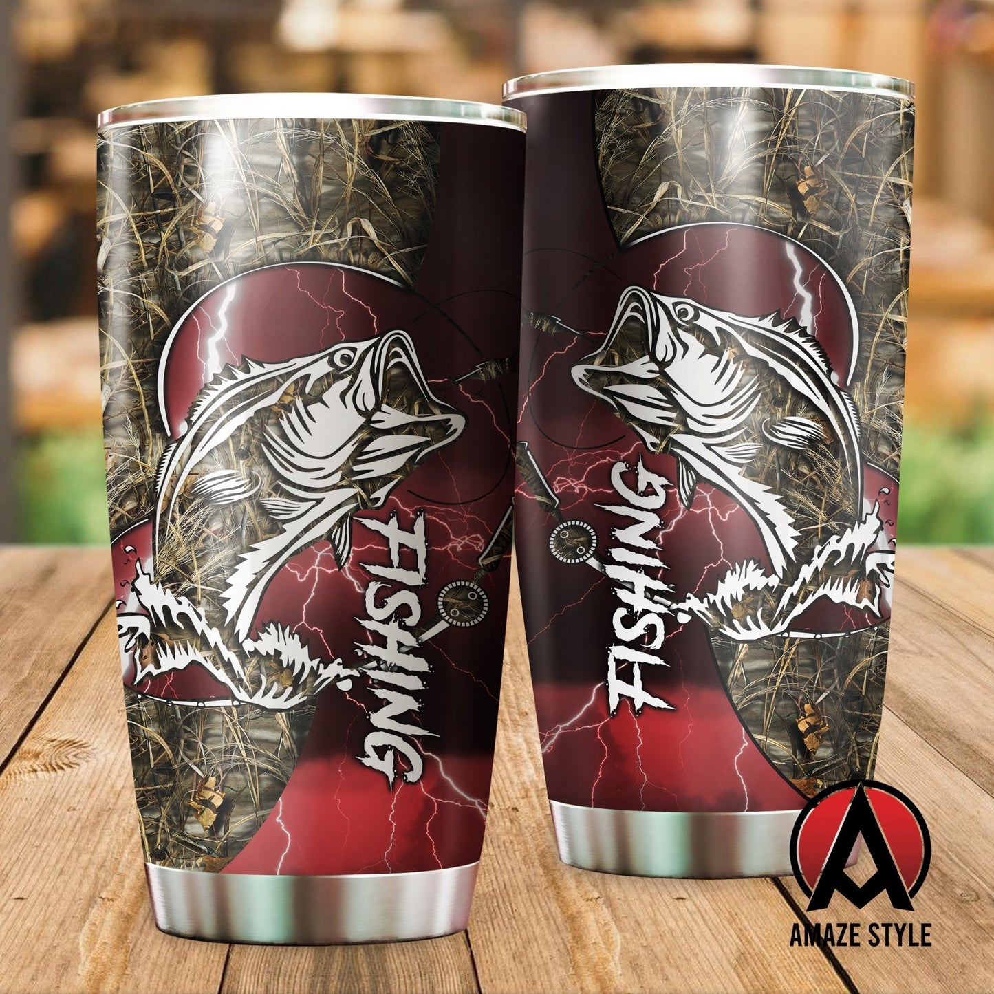 Bass fishing Sport - Red version Stainless Steel Tumbler 20 Oz TR121101 - Amaze Styleโข-Tumbler