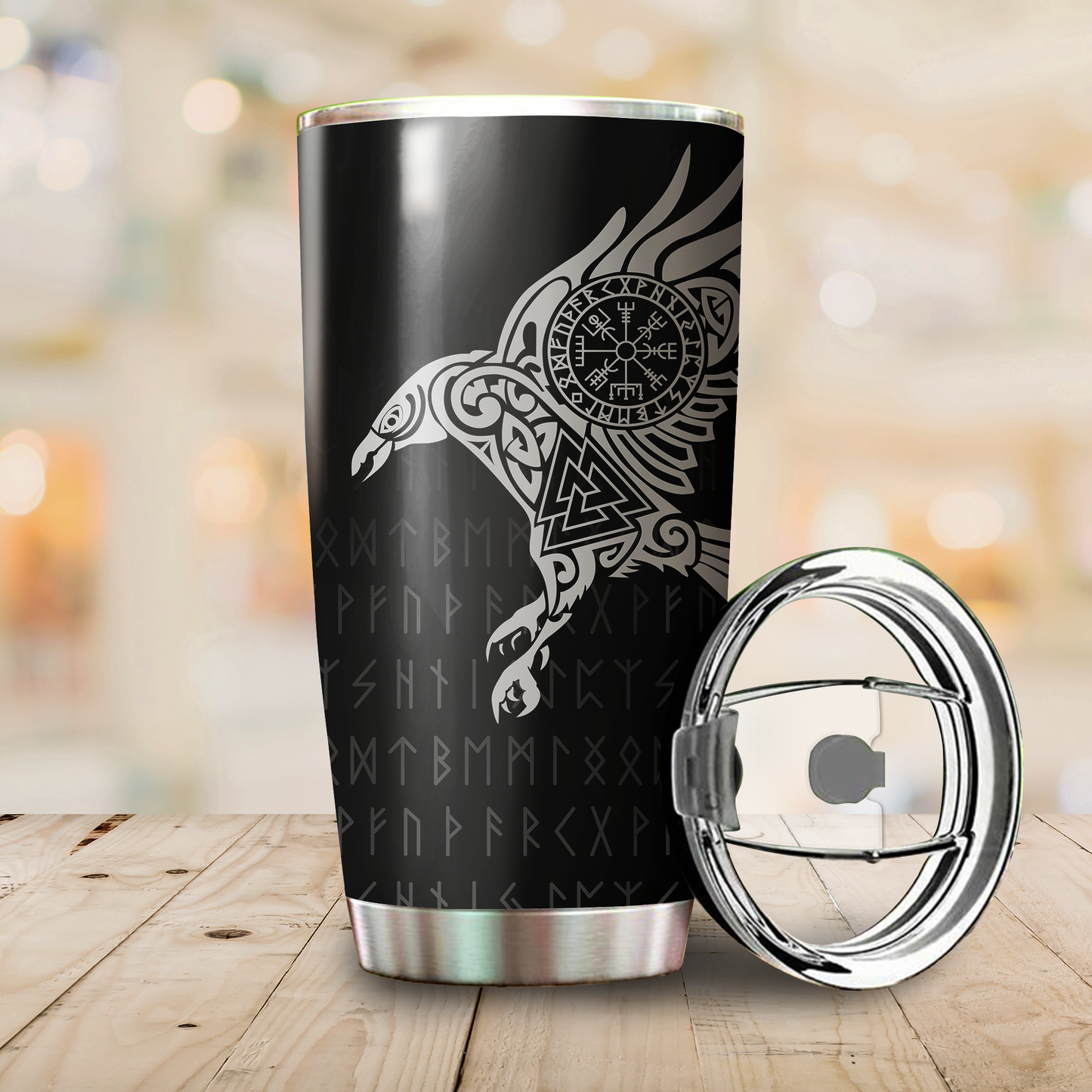 Vikings - The Raven of Odin Tattoo Tumbler - Amaze Styleβ’-