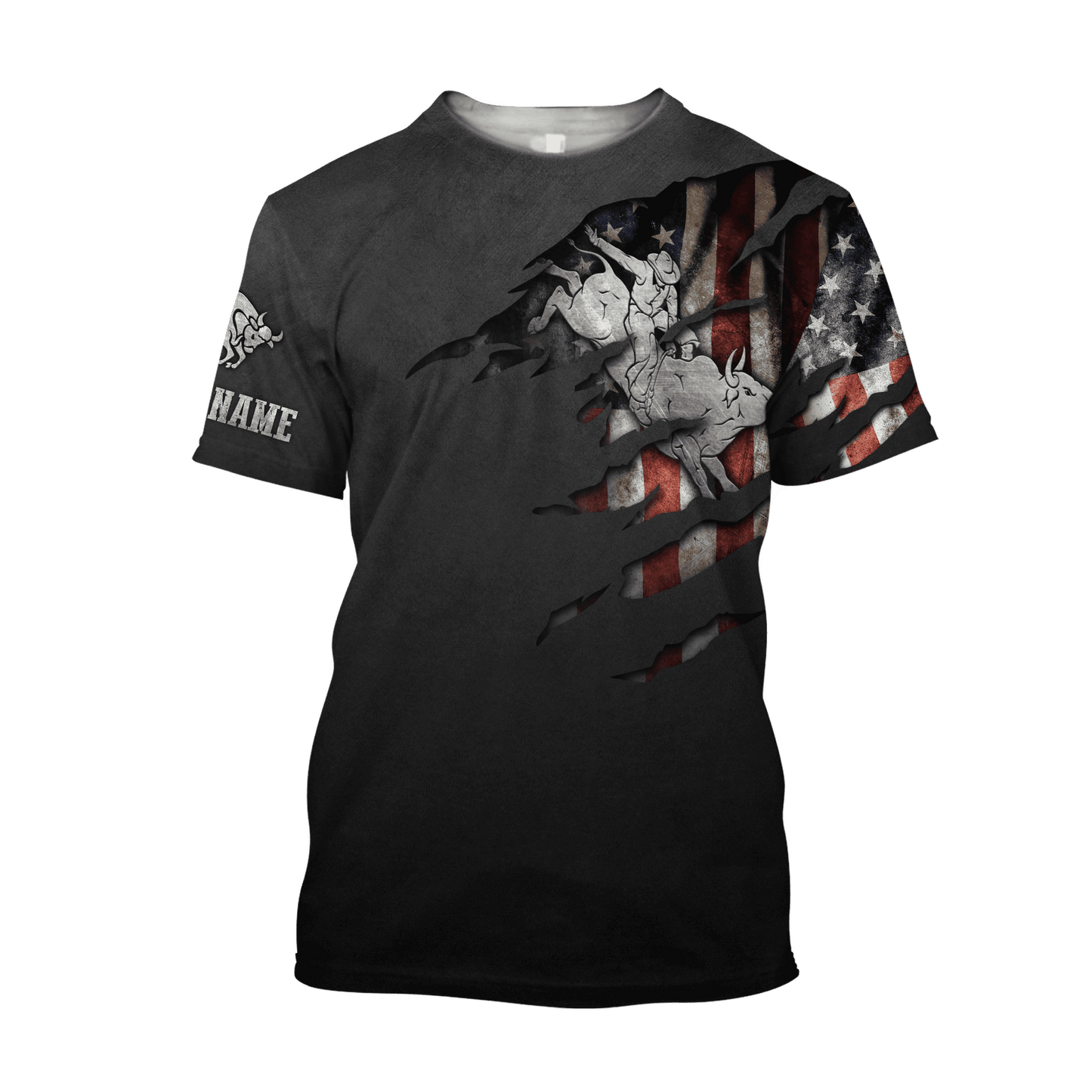 Personalized Name Bull Riding 3D All Over Printed Unisex Shirts American Bull Rider Ver 2