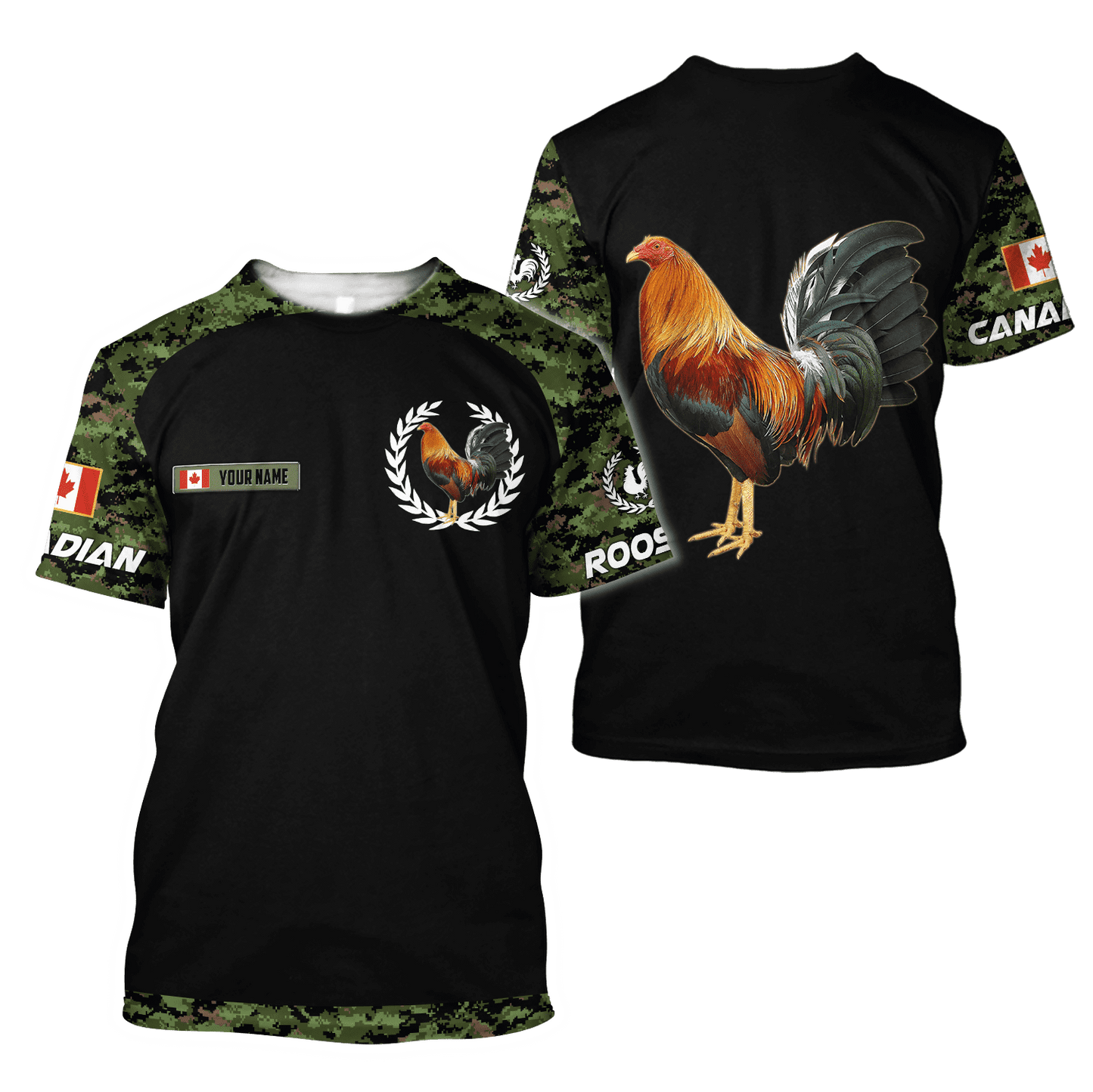 Personalized Canadian Rooster Combo T Shirt Board Short