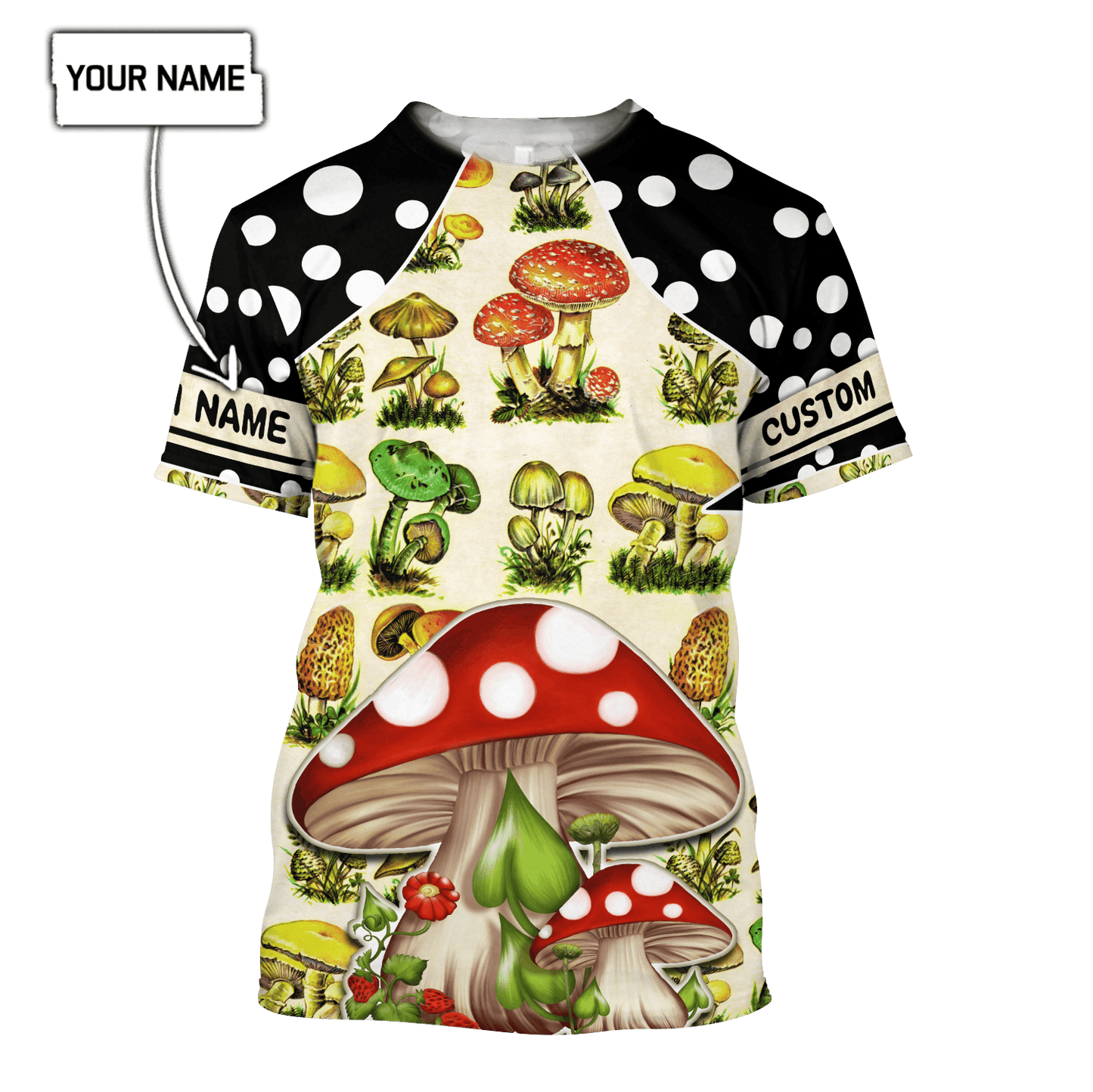 Customize Name Mushroom Hippie Combo T-Shirt And Board Short