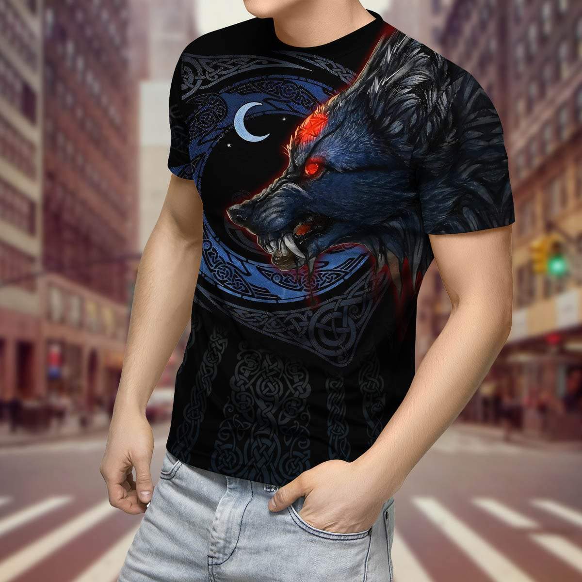 Fenrir Viking Wolf 3D Over Printed Hoodie for Men and Women-ML