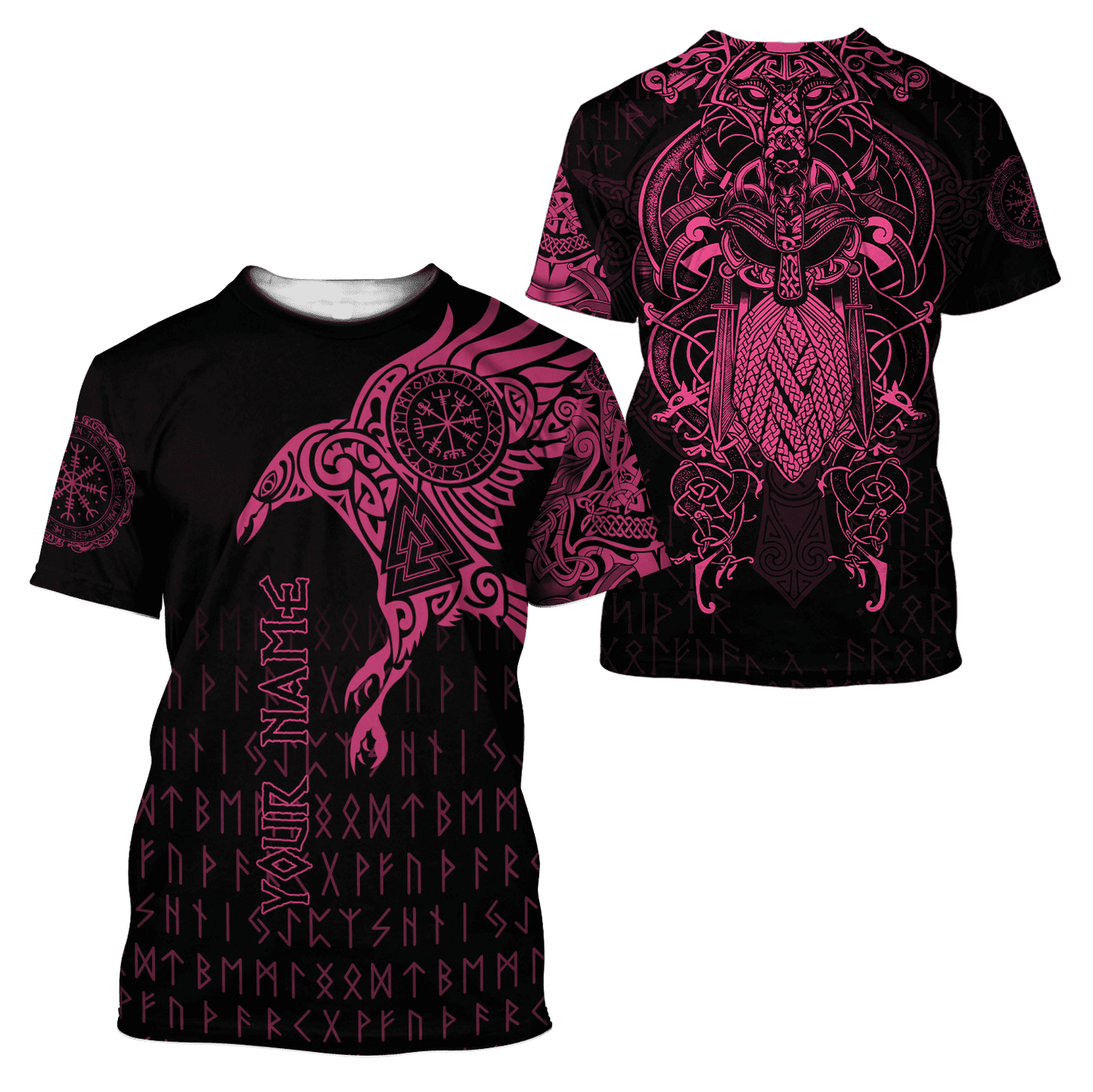 Premium Combo T Shirt Broad Short Raven Of Odin Tattoo 3D All Over Printed