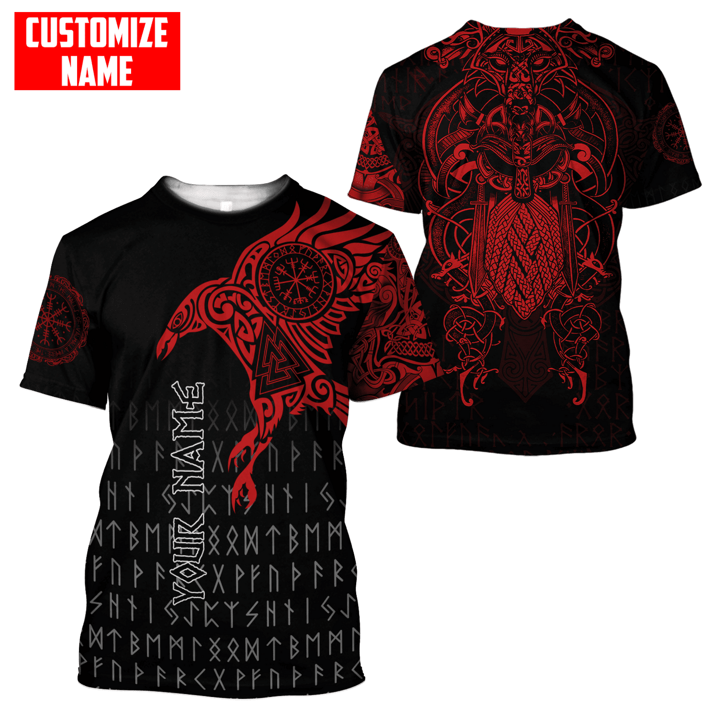 Premium Raven Of Odin Tattoo 3D All Over Printed Shirts