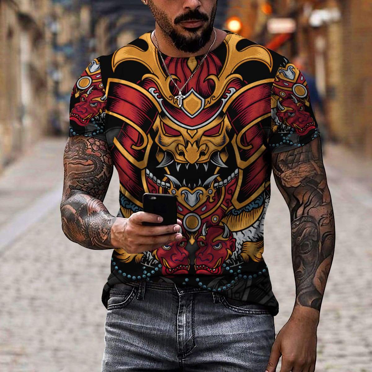 Premium Unisex 3D Printed Oni Samurai Shirts MEI