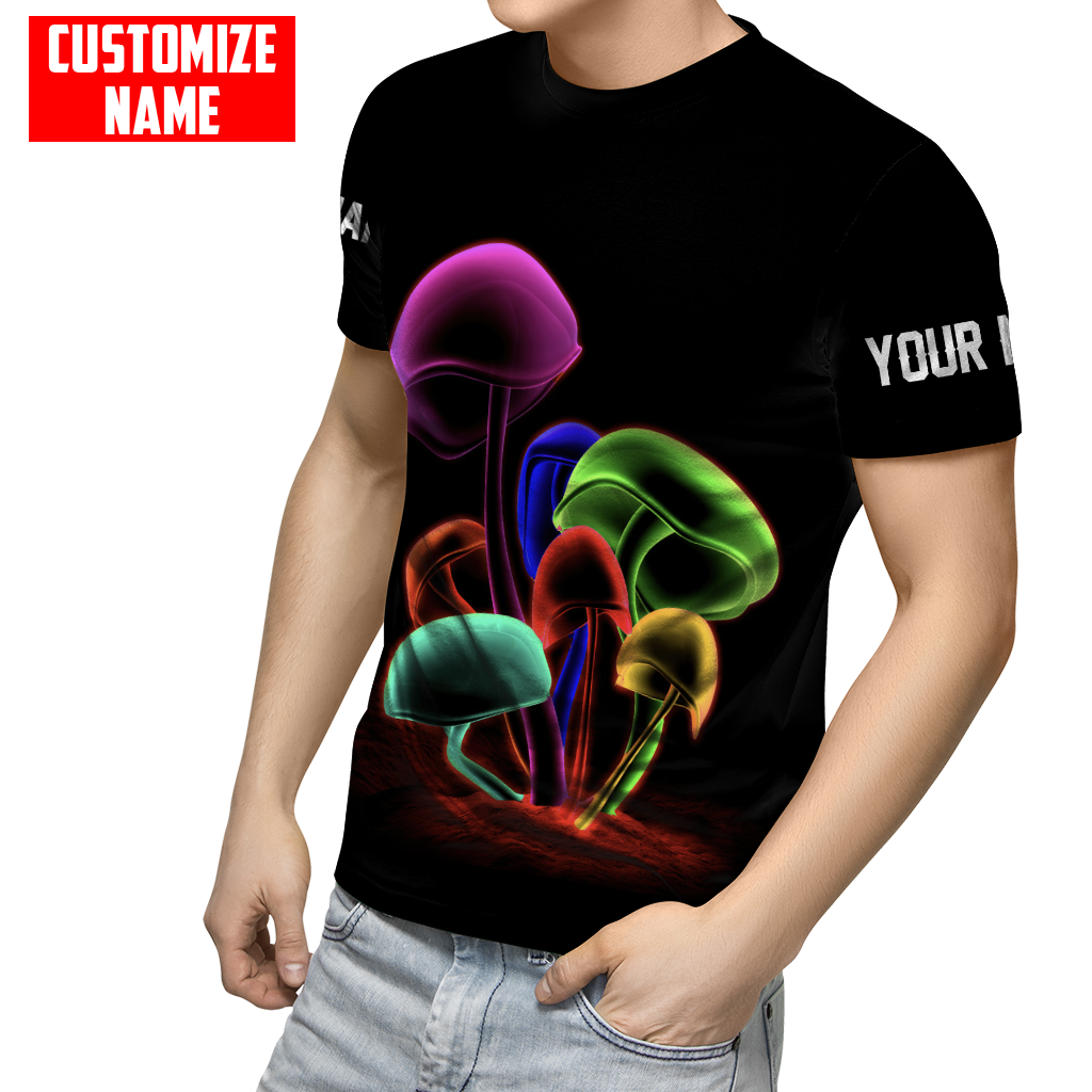 Customize Name Mushroom Hippie 3D All Over Printed Unisex Shirts