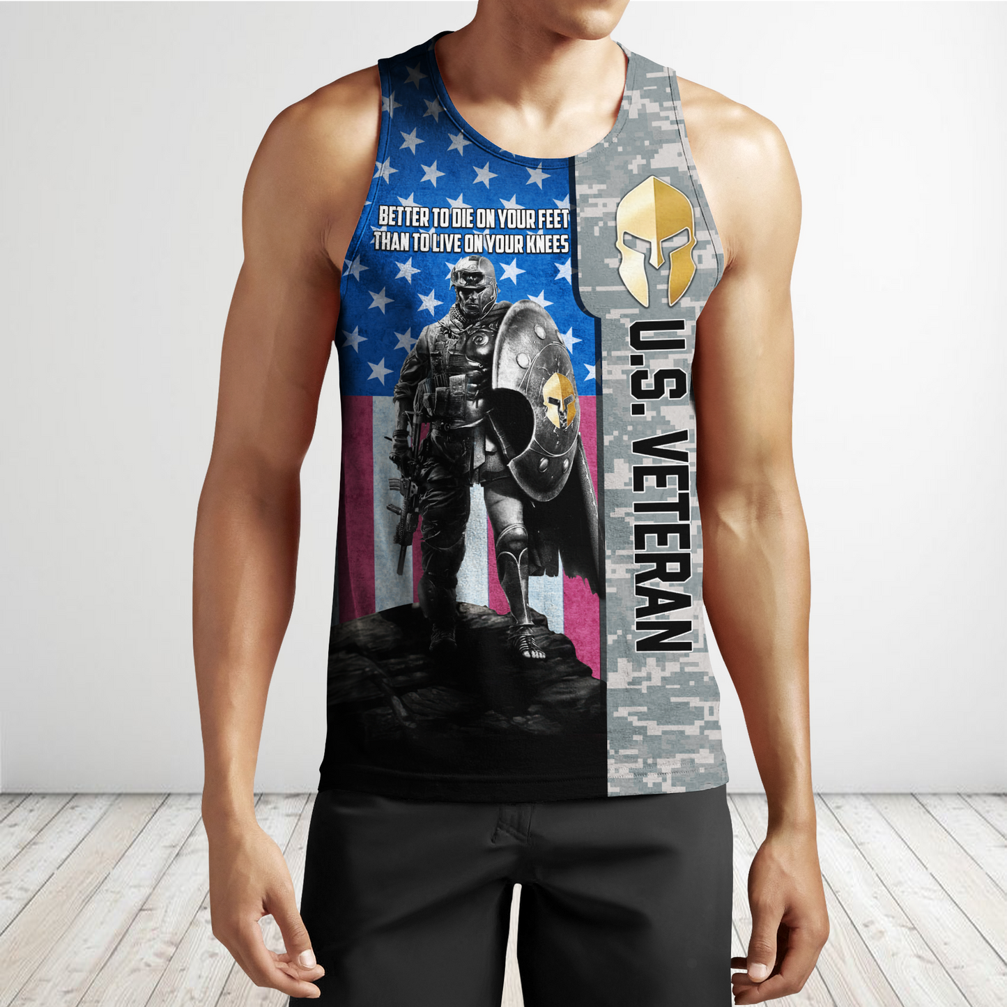 Spartan Soldier US Veteran 3D All Over Printed Shirt Hoodie MP21082020