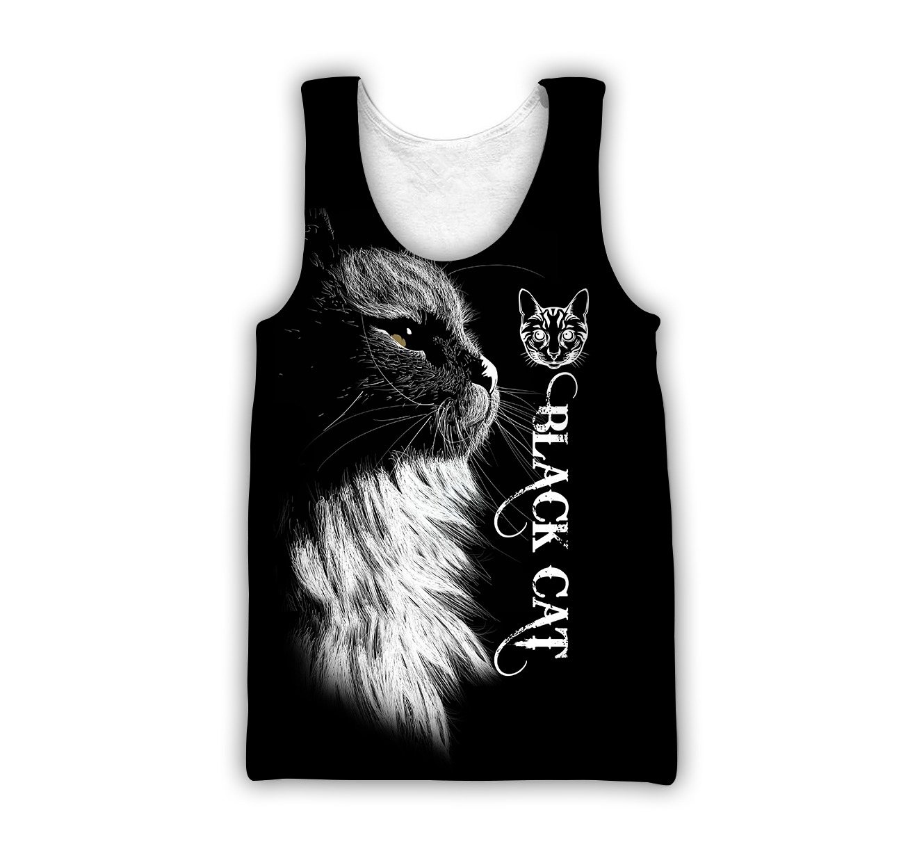 Love Black Cat Tattoo black 3D all over shirts for men and women