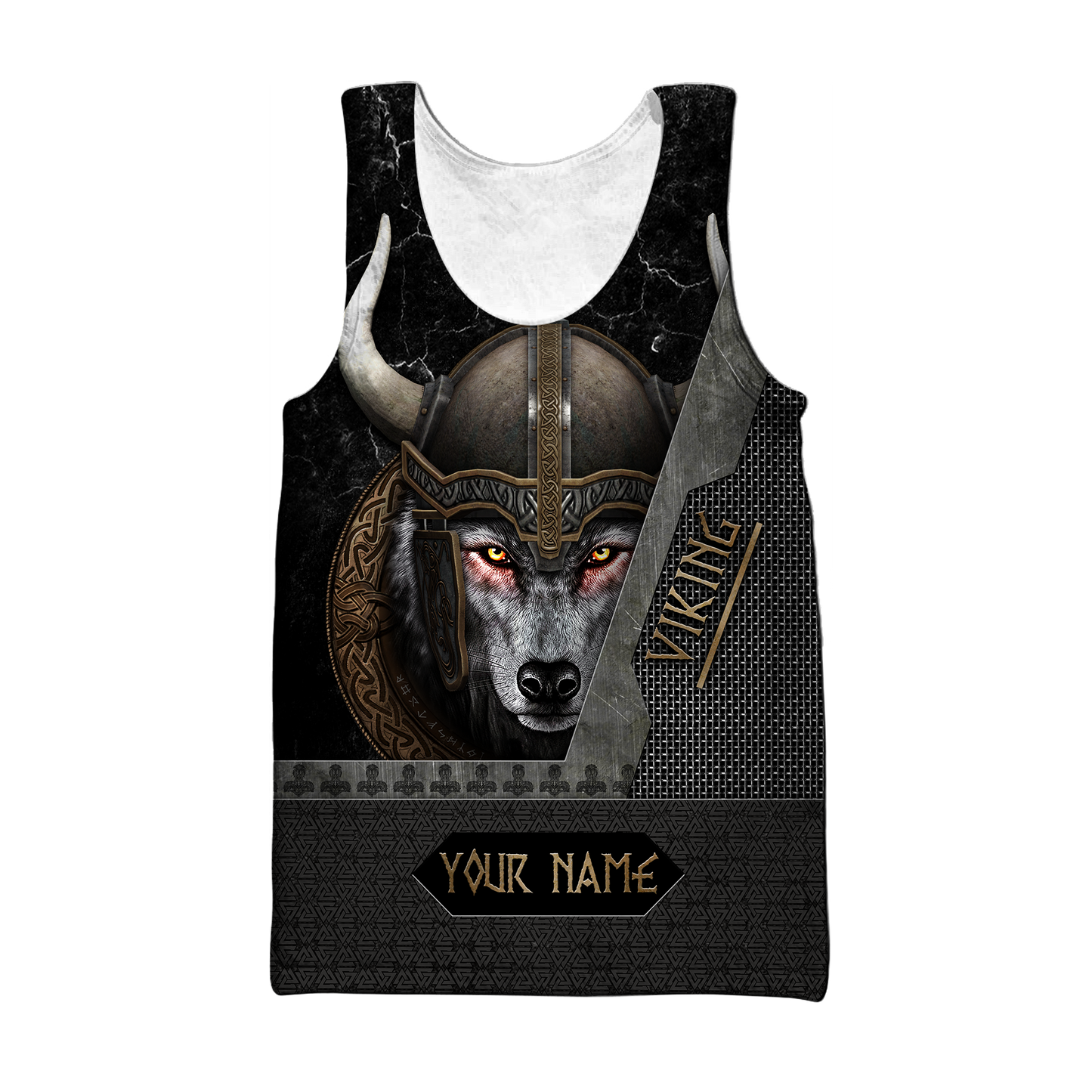 Custom Name Viking Wolf Warrior 3D All Over Printed Shirt for Men and Women