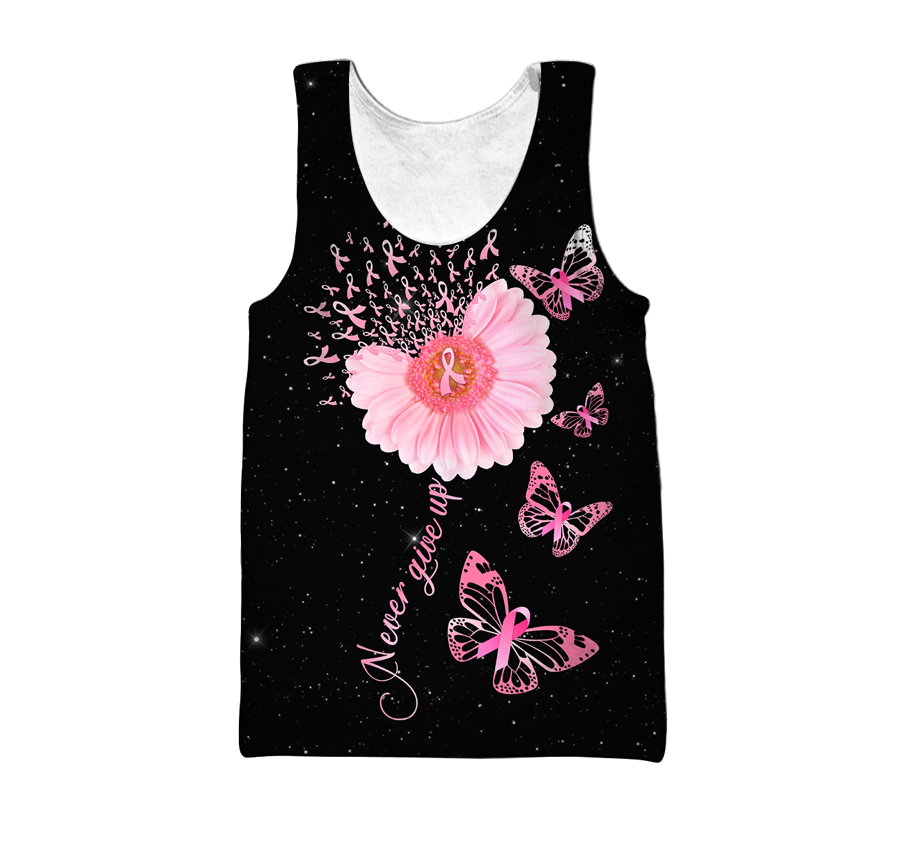 Breast Cancer-Never Give Up 3D All Over Printed Shirts For Men and Women DQB07212008