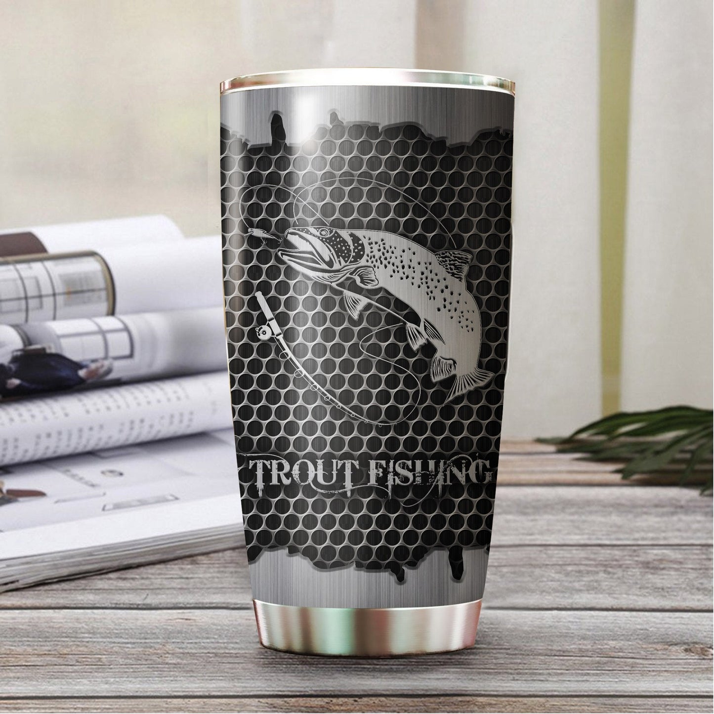 Trout Fishing Metal Stainless Steel Tumbler 20 Oz HC27511 - Amaze Styleโข-Tumbler
