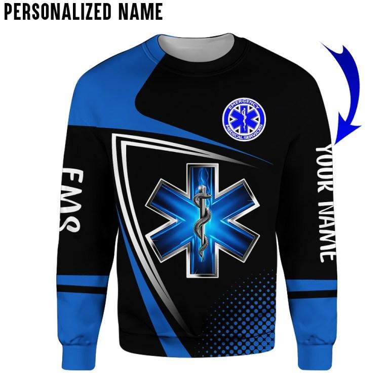 Premium EMS Personalized Name 3D All Over Printed Unisex Shirts