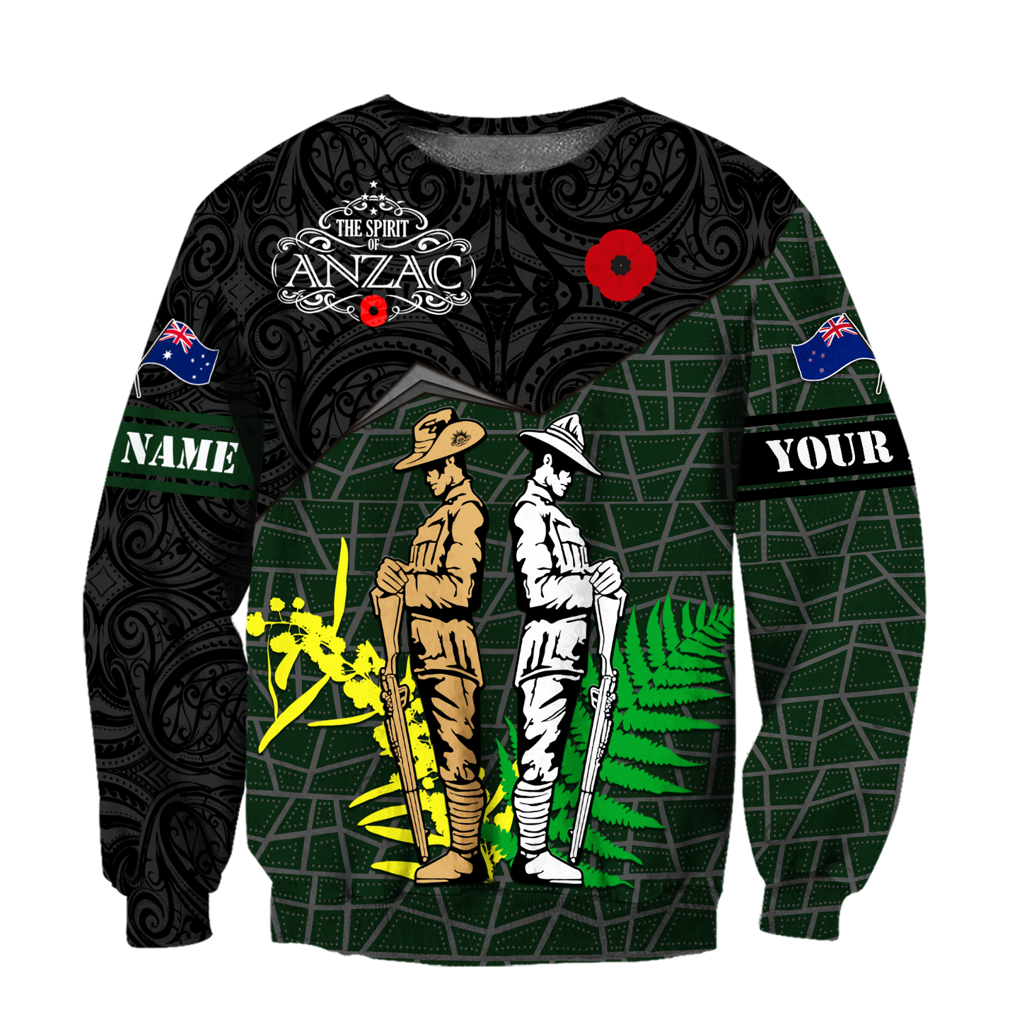Premium Unisex Hoodie Personalized Remember Anzac Day Fern And Kiwi ML