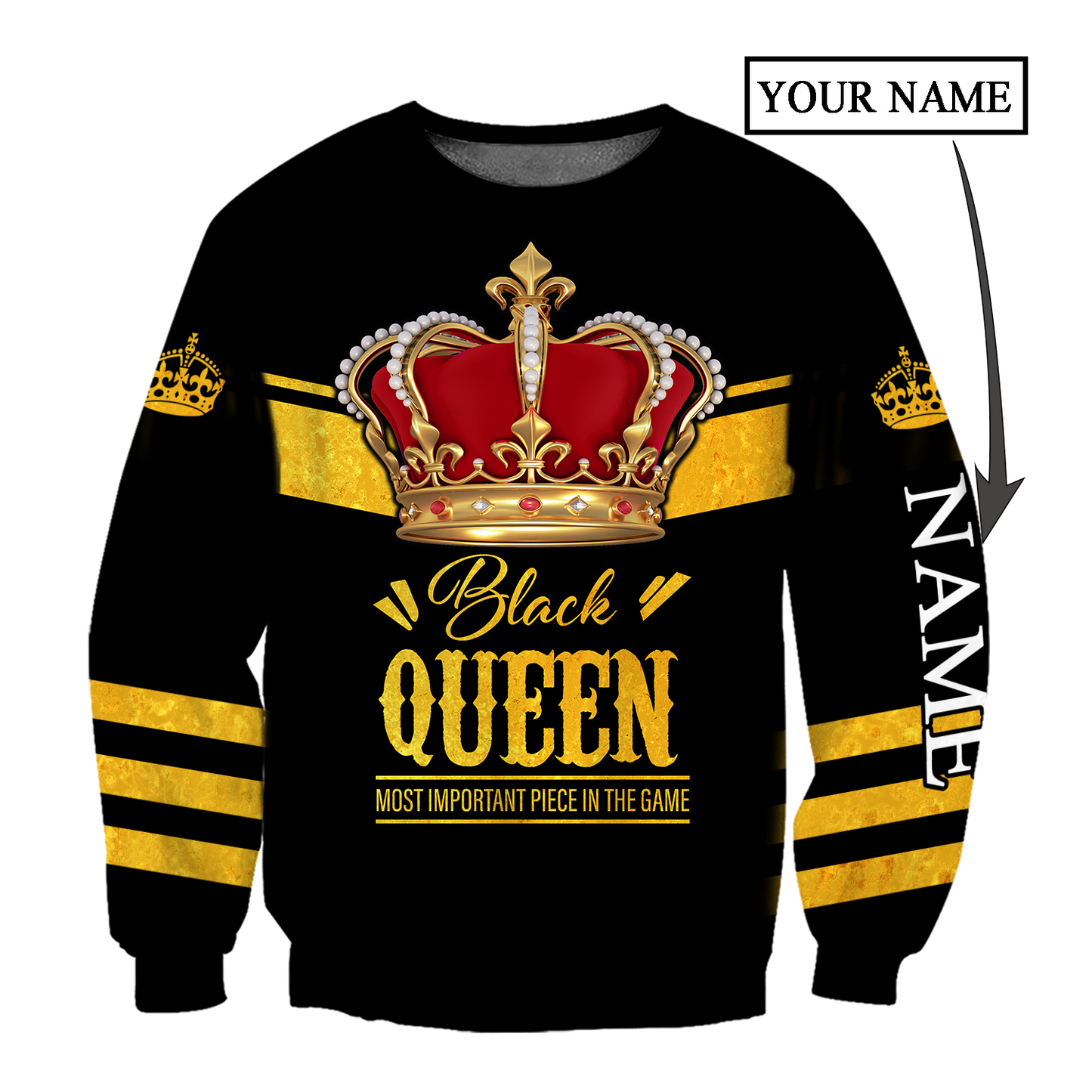 African Culture Custom Name Black Queen Unisex Hoodie ML