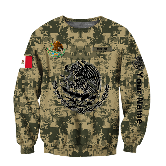 Personalized Name Mexico Coat Of Arms 3D Unisex Hoodie