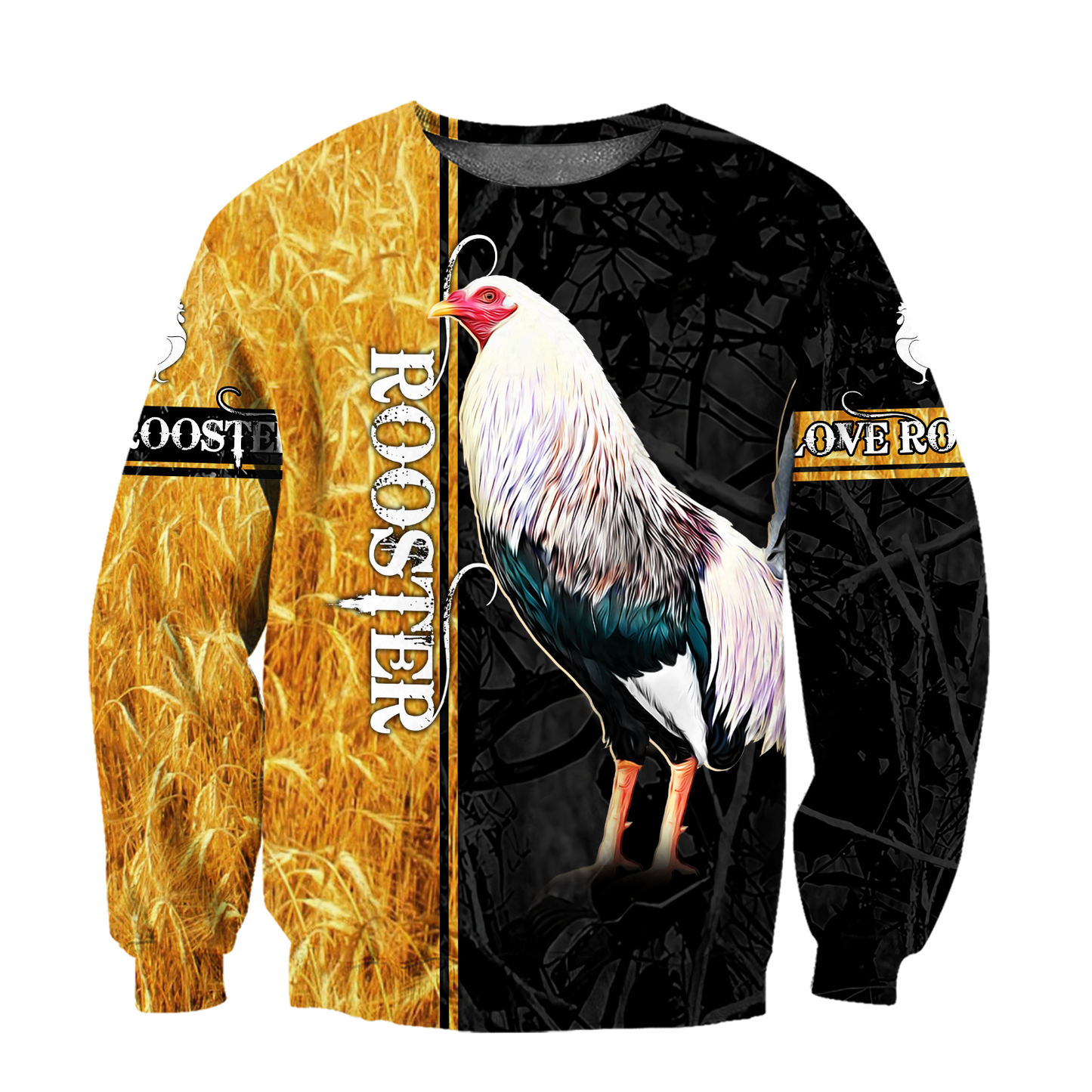 Premium White Rooster Yellow Camo 3D Printed Unisex Shirts