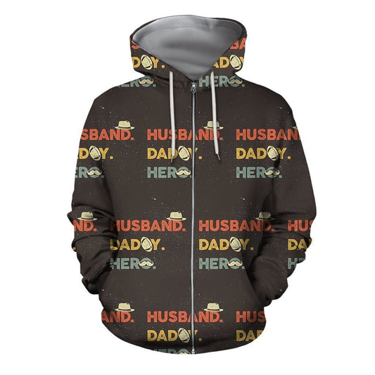 3D All Over Husband daddy Hero Hoodie - Amaze Style™-Apparel