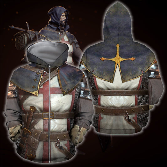 3D All Over Printed Knights Templar Tops - Amaze Style™-Apparel