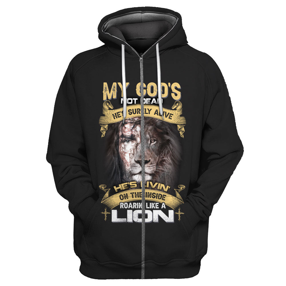 's living on the inside Roarin' like a Lion - T shirt Style for Men Father's Day Gift