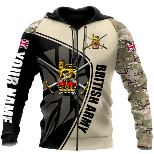 Custom name British Army UK Veteran 3D print shirts