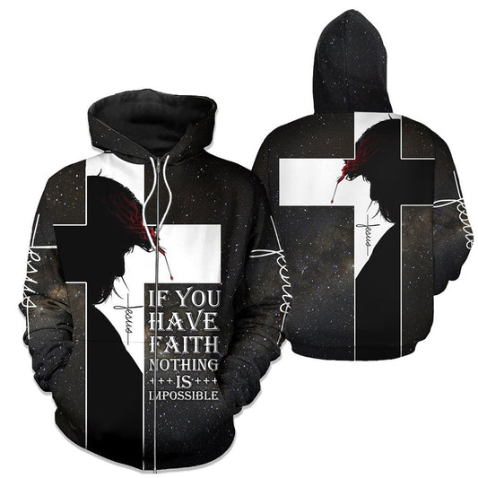 If you have faith nothing is impossible 3D All Over Printed Shirts For Men and Women PL250304 - Amaze Style™-Apparel