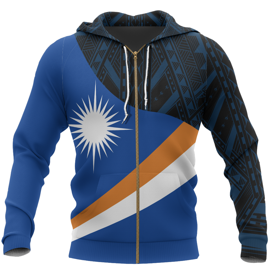 Marshall Islands Flag Curve Concept Pullover Hoodie NVD1180-Apparel-Amazing Hoodie-Zip Hoodie-S-Vibe Cosy™