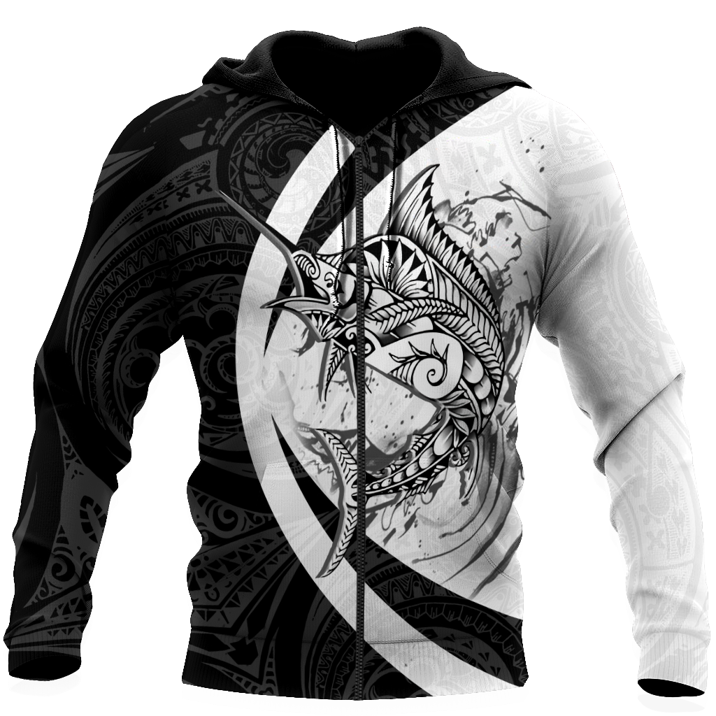 Polynesian Marlin Fishing And Maori Tattoo Unisex Shirts