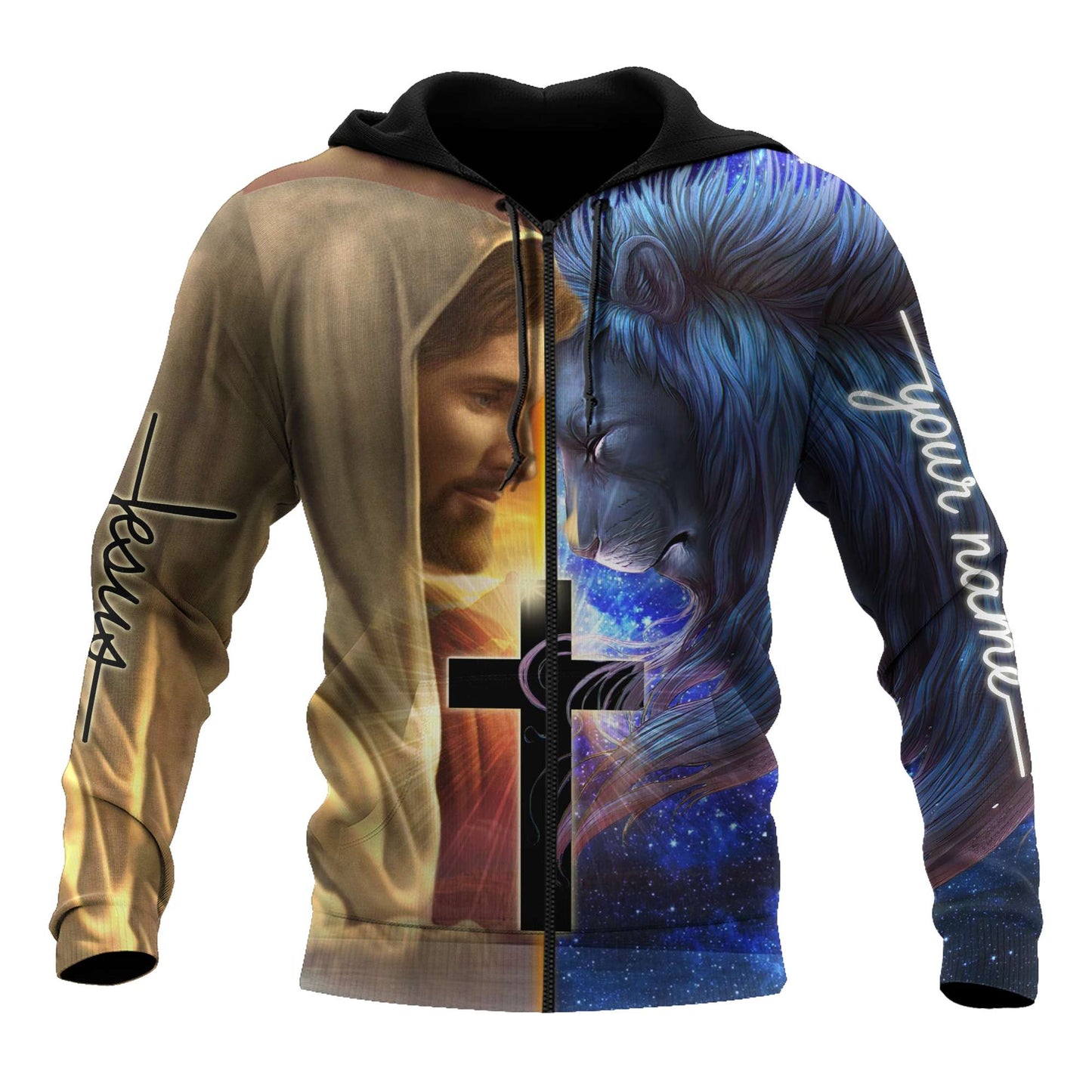 Premium Christian Jesus Lion Easter Personalized Name 3D All Over Printed Unisex Shirts