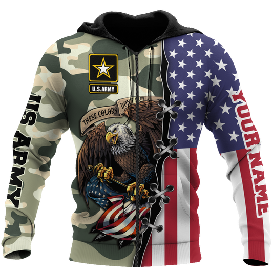 US Veteran Personalized name 3D All Over Printed Unisex Hoodie