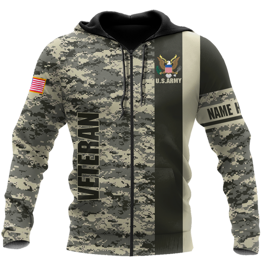 US Army Veteran Personalized name 3D All Over Printed Unisex Shirts
