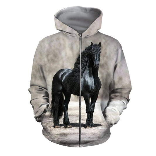 3D All Over Printed Black Horse Shirts - Amaze Style™-Apparel