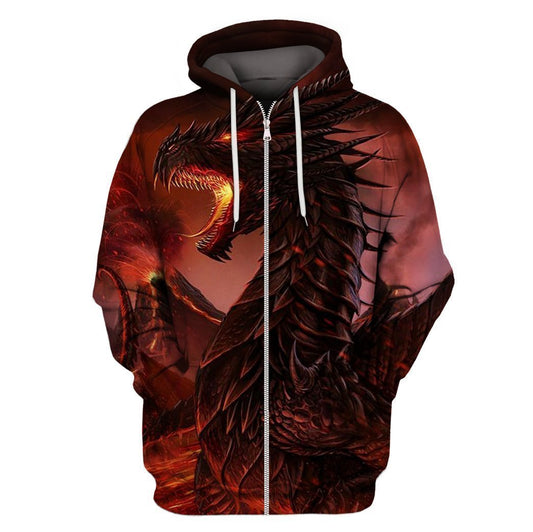 3D All Over Print Dragon Hoodie-Apparel-NM-Zipped Hoodie-S-Vibe Cosy™