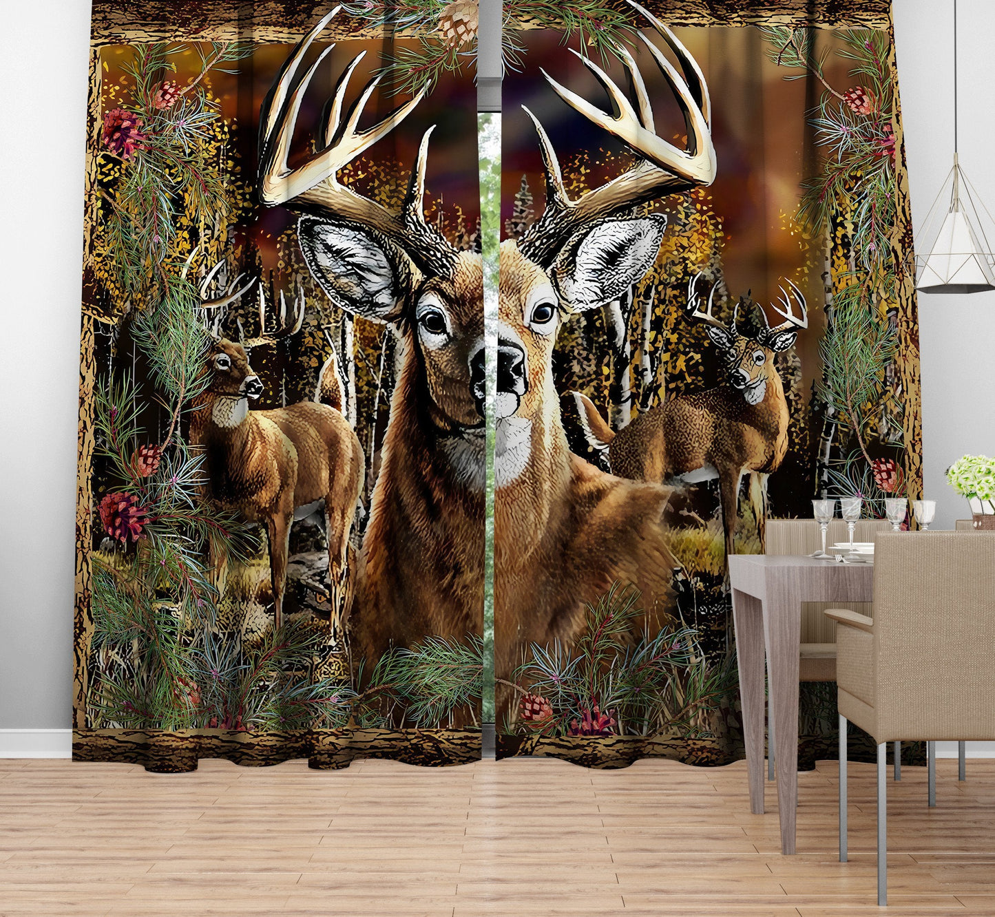 Deer Hunting 3D Curtain JJW11082002-LAM