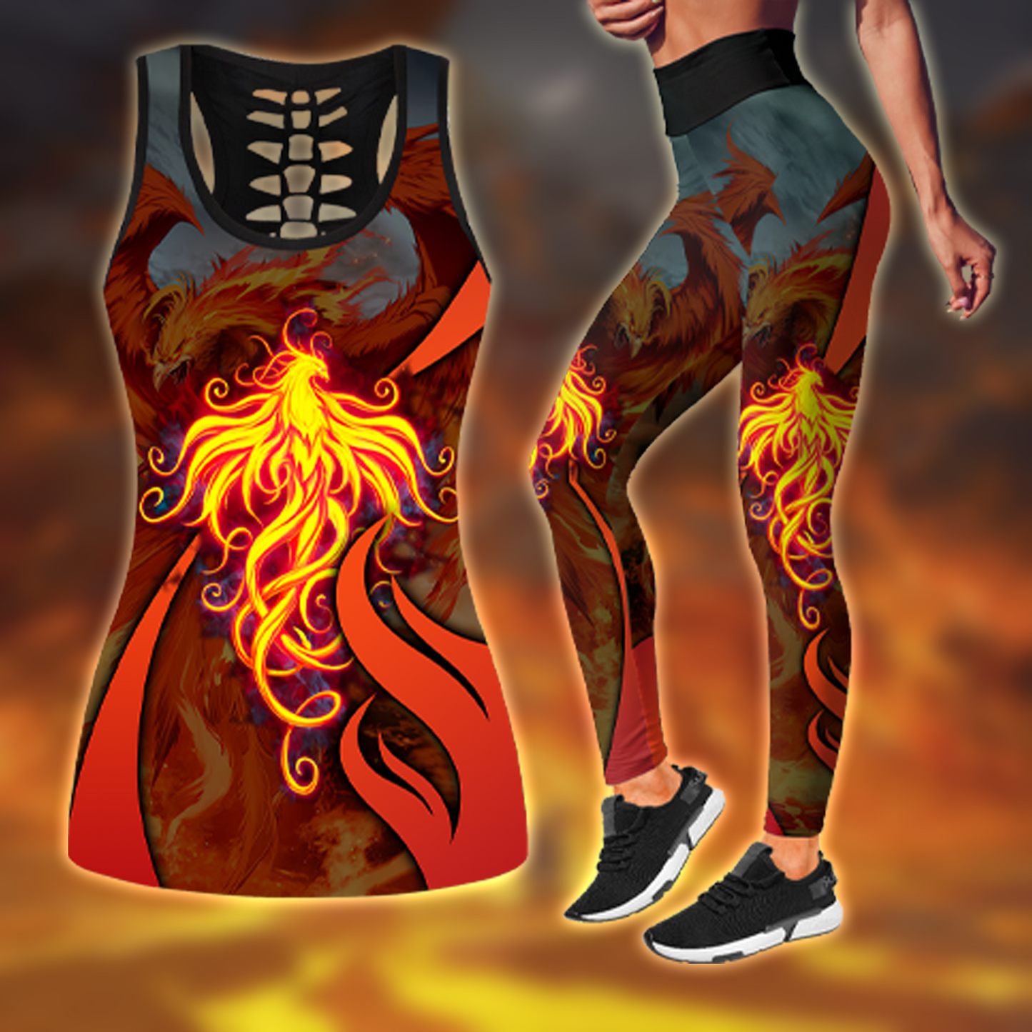 Phoenix Power Combo Legging + Tank Limited by SUN AM180501 - Amaze Style™-Apparel