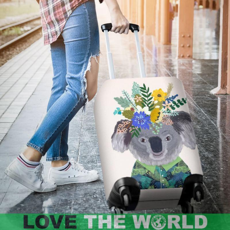 Australia- Koala With Flower Luggage Cover NN8 - Amaze Styleโข-LUGGAGE COVERS