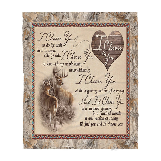 Deer Love Romantic Sherpa Blanket TN