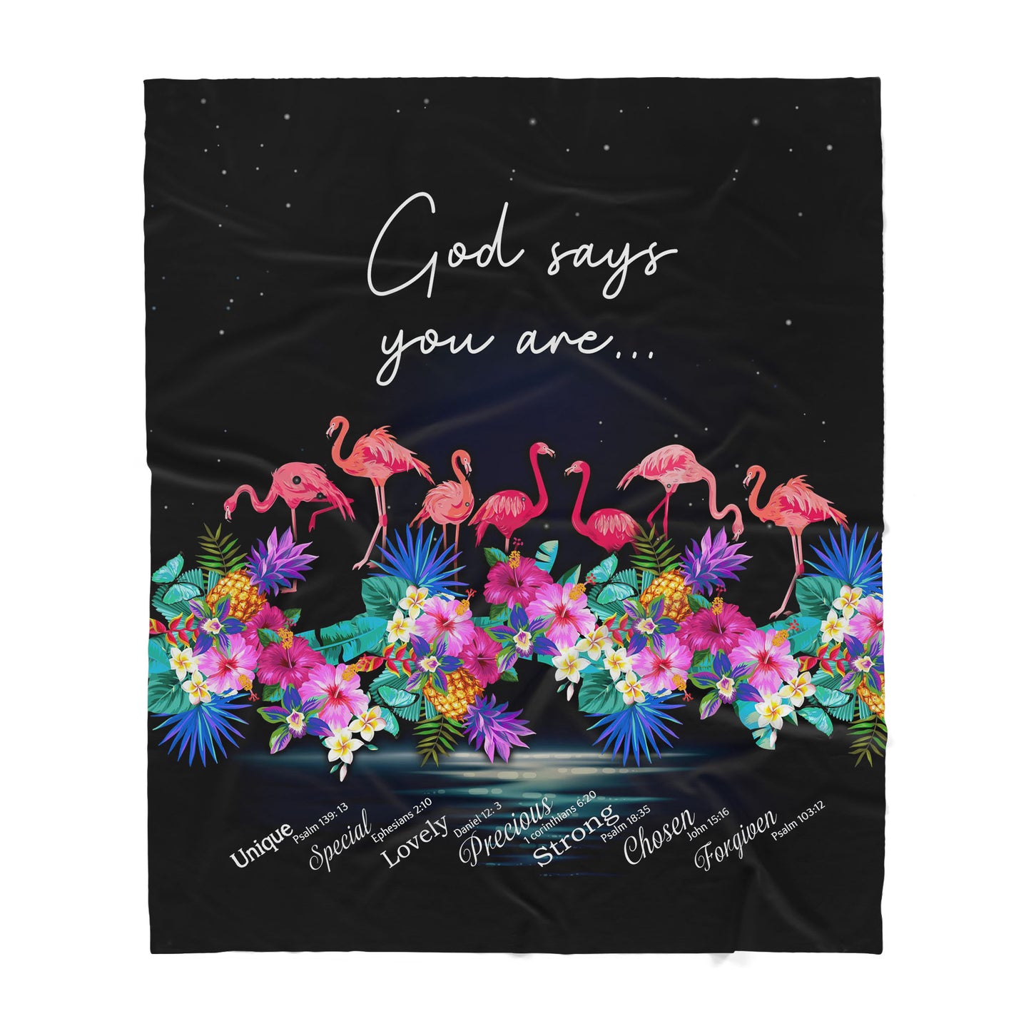 Custom Blanket Tropical Flamingo God Says You Are Sherpa Blanket MEI