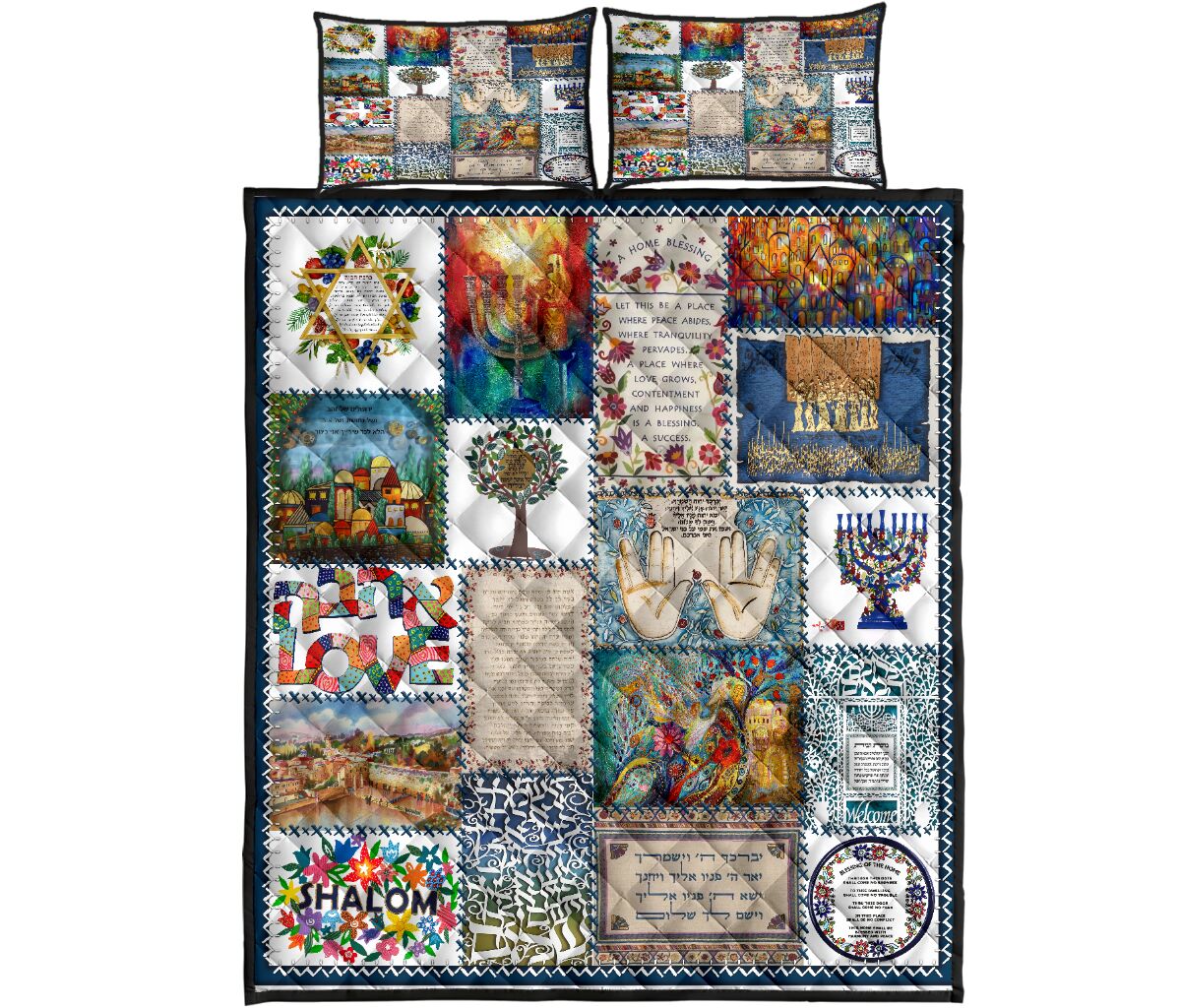 Jewish Quilt Bedding Set MP185S1-Quilt-MP-Twin-Vibe Cosy™