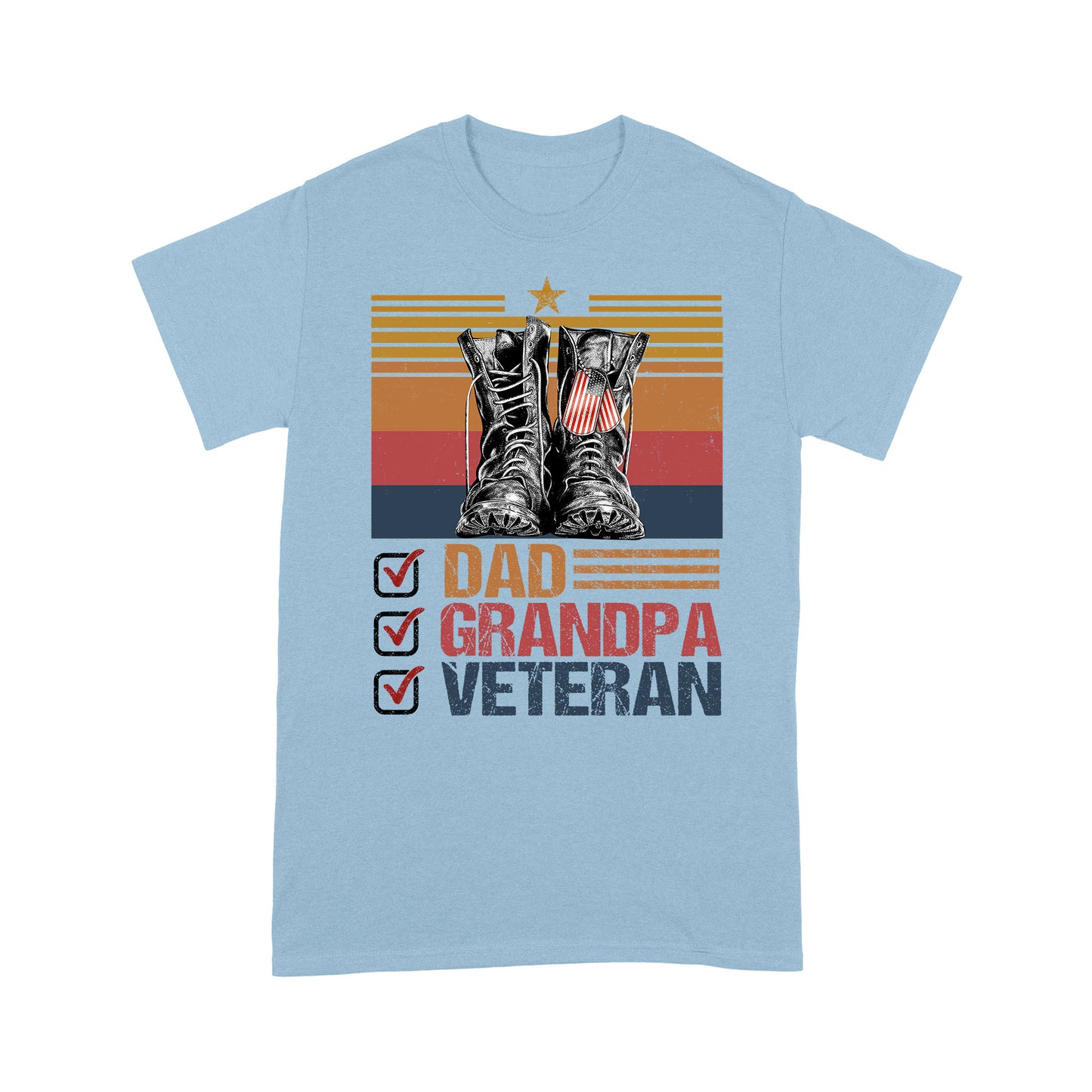 Dad Grandpa Veteran Standard T-Shirt For Dad Papa Grandpa