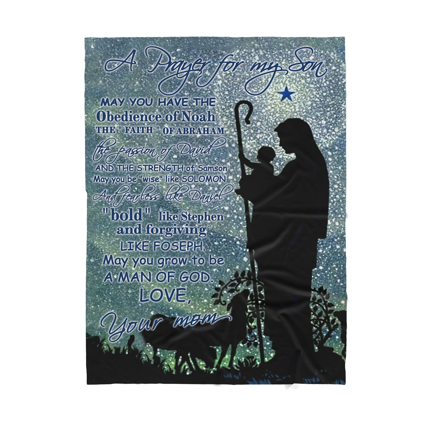 Jesus Prayer for My Son Sherpa Blanket TT