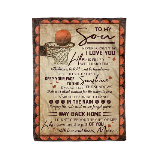 Basketball To My Son Fleece Blanket HG